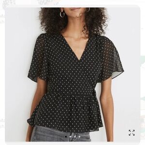 Madewell Peplum Wrap Top, size small